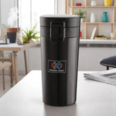 Push Button Vaccum Mug (380ml) Black